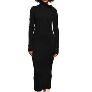 THE RANGE Jumbo Stark Thermal Turtleneck Midi Dress